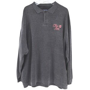 XXL Ohio State Buckeyes Gray Long Sleeve Polo Shirt Embroidered CS Sportswear